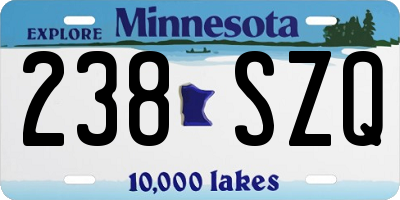 MN license plate 238SZQ