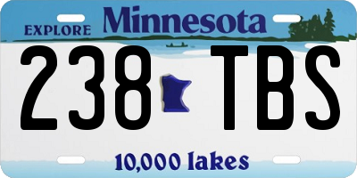 MN license plate 238TBS