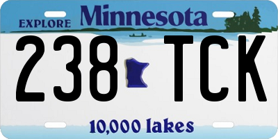 MN license plate 238TCK