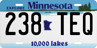 MN license plate 238TEQ