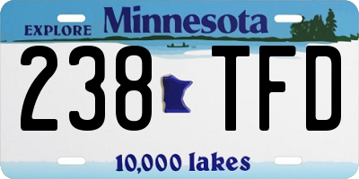 MN license plate 238TFD