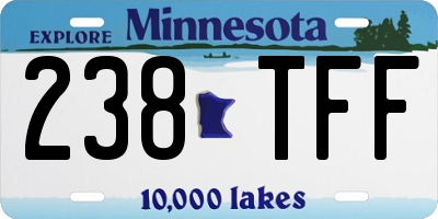 MN license plate 238TFF