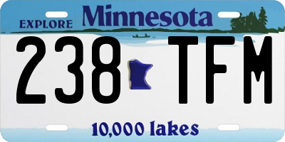 MN license plate 238TFM