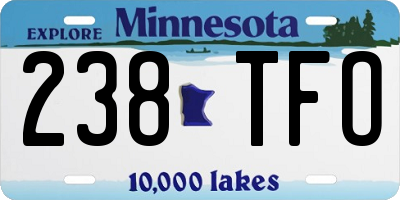 MN license plate 238TFO
