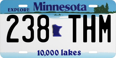 MN license plate 238THM