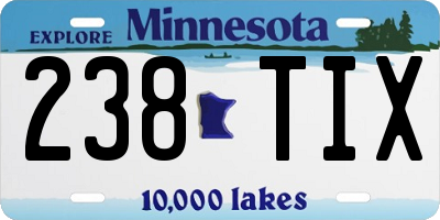 MN license plate 238TIX