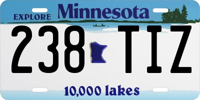 MN license plate 238TIZ