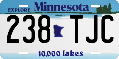 MN license plate 238TJC