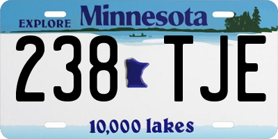 MN license plate 238TJE