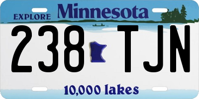 MN license plate 238TJN