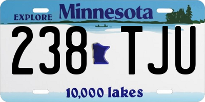 MN license plate 238TJU