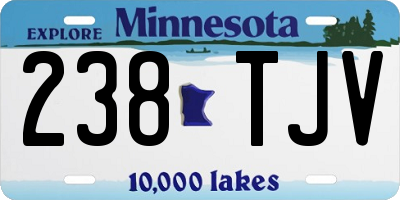 MN license plate 238TJV