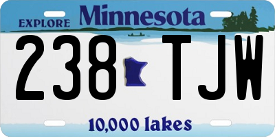 MN license plate 238TJW