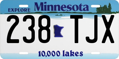 MN license plate 238TJX