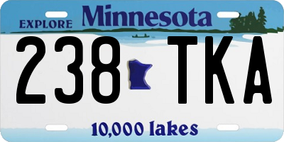 MN license plate 238TKA