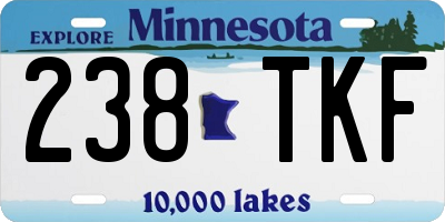 MN license plate 238TKF