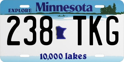 MN license plate 238TKG