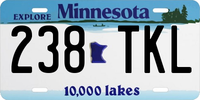 MN license plate 238TKL