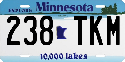 MN license plate 238TKM
