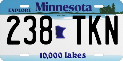 MN license plate 238TKN