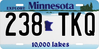 MN license plate 238TKQ