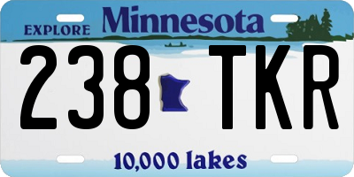MN license plate 238TKR