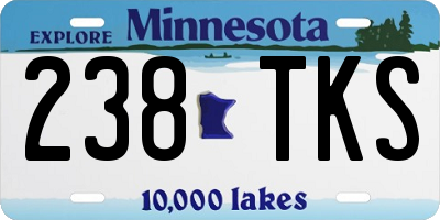 MN license plate 238TKS