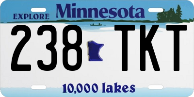 MN license plate 238TKT