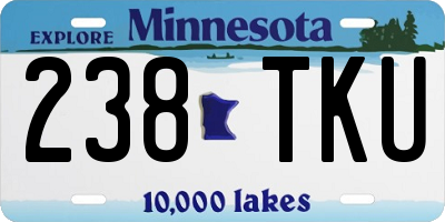 MN license plate 238TKU