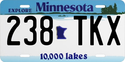 MN license plate 238TKX