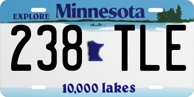 MN license plate 238TLE