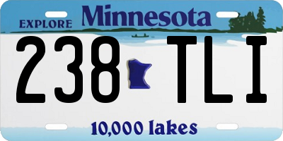 MN license plate 238TLI