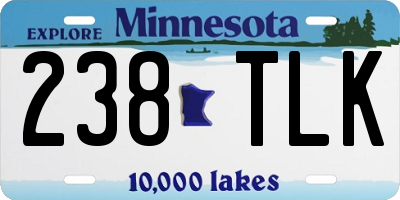 MN license plate 238TLK
