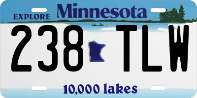 MN license plate 238TLW
