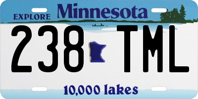 MN license plate 238TML