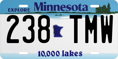 MN license plate 238TMW