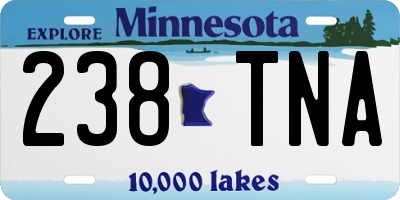 MN license plate 238TNA