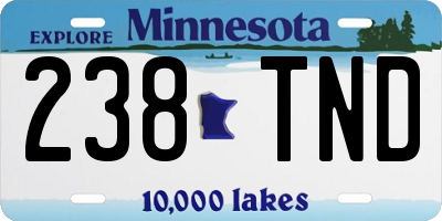 MN license plate 238TND