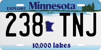 MN license plate 238TNJ