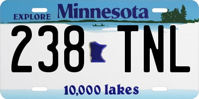 MN license plate 238TNL