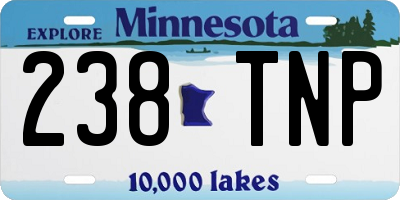 MN license plate 238TNP