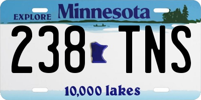 MN license plate 238TNS
