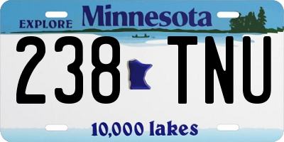 MN license plate 238TNU