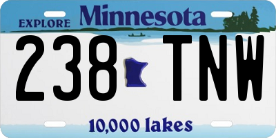 MN license plate 238TNW