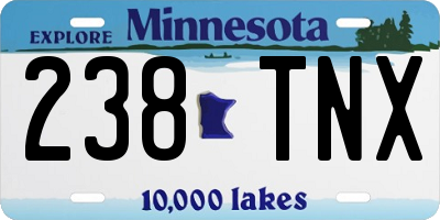 MN license plate 238TNX
