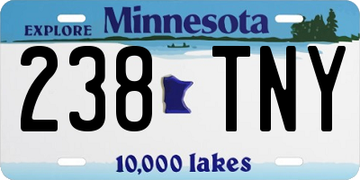 MN license plate 238TNY