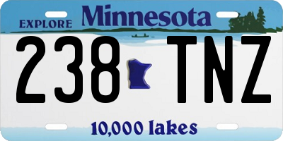 MN license plate 238TNZ