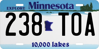 MN license plate 238TOA