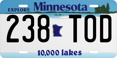 MN license plate 238TOD