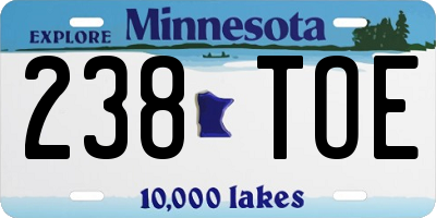 MN license plate 238TOE